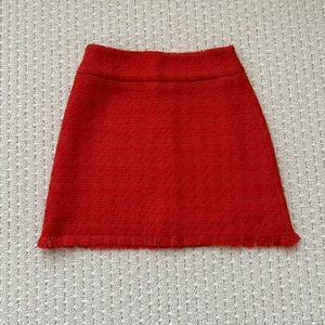Helen Wang wool tweed skirt with fringe